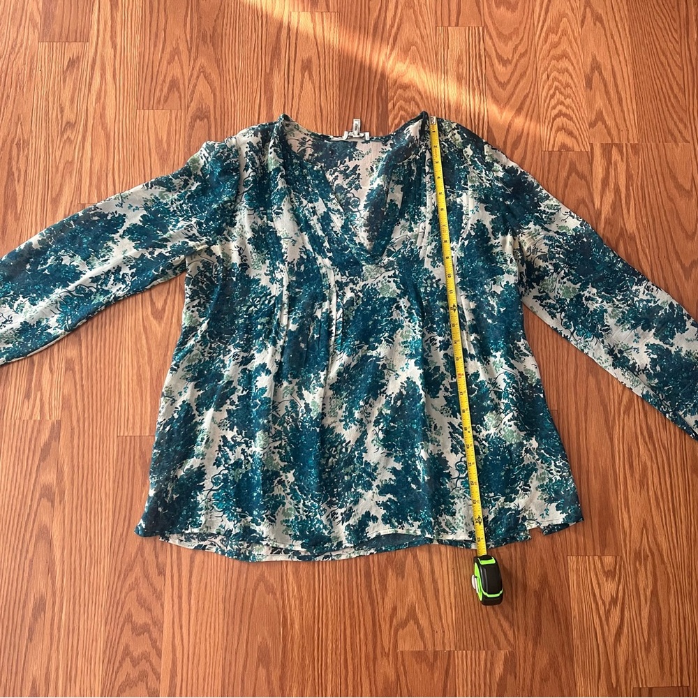 Joie Blouse ( Green and Cream Floral Print)